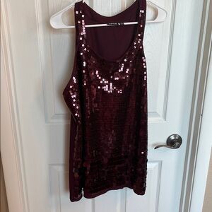 Apt. 9 Deep Red Sequin Tank Top